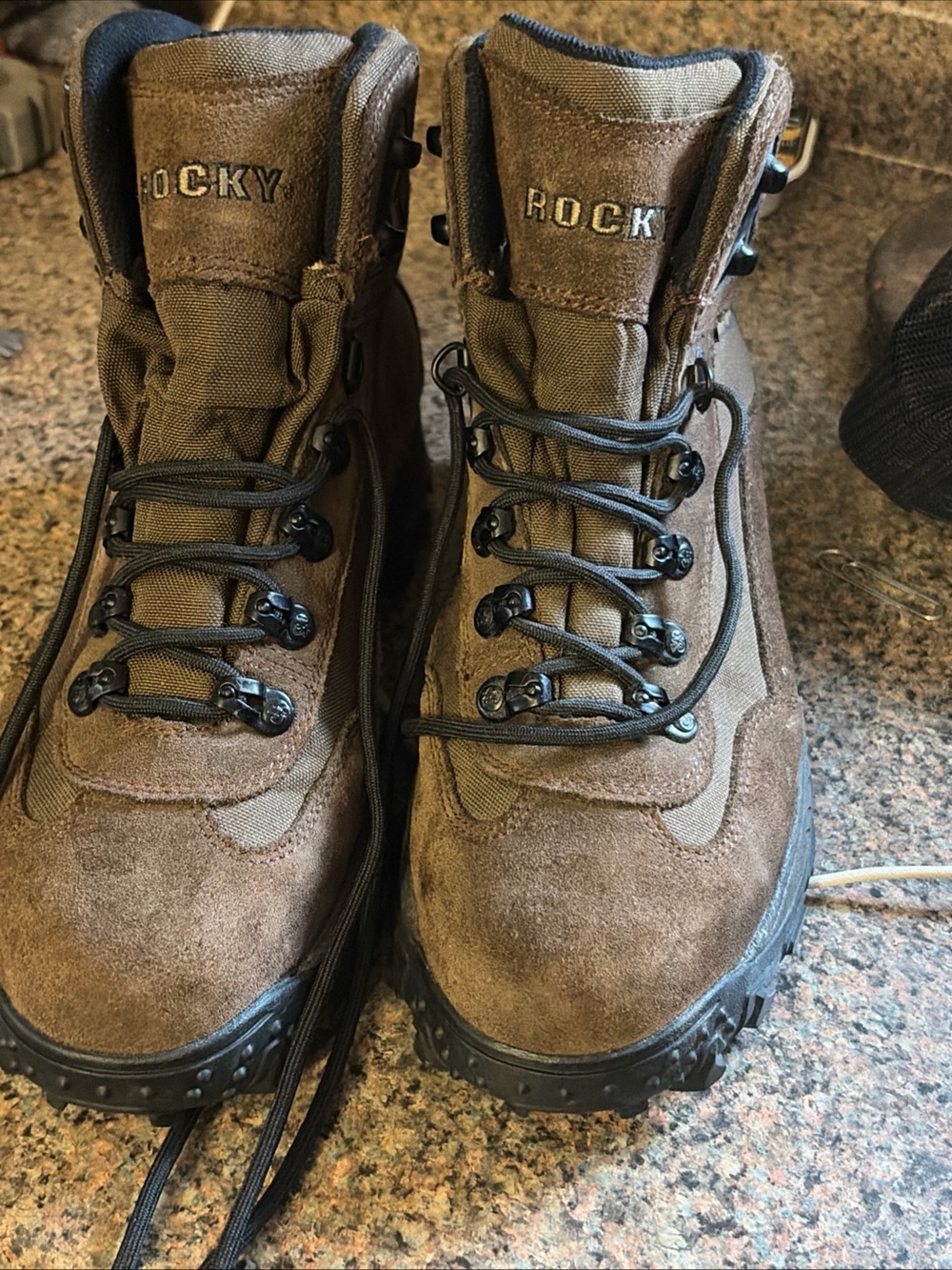 Rocky Men's Brown Leather Work Boots with Black Lacing size 10 1/2 NWOT